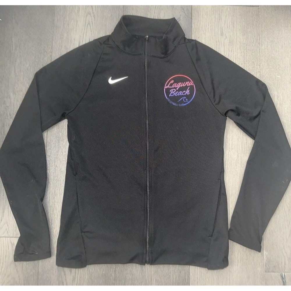 Nike Dri-FIT Track Jacket Womens‎ XS Black Laguna Beach Volleyball Club Full Zip